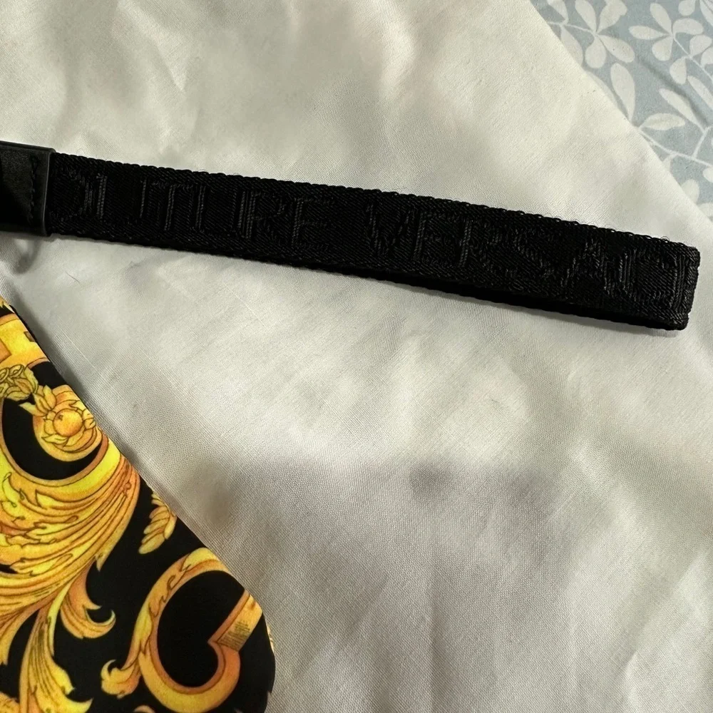 Versace Jeans Collection Black and Gold Wallet with Baroque Design NWOT